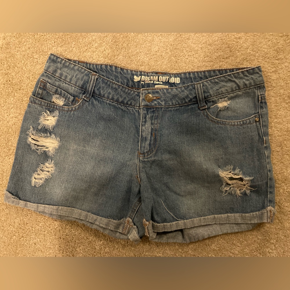 Selena Gomez Dream Out Loud distressed denim shorts